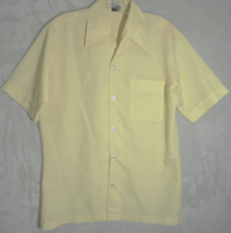 Vintage Joel California Mens Medium M Button Up Down Short Sleeve Pocket Yellow - £11.03 GBP