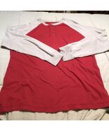 saddlebred comfort flex mens size large long sleeve Red Gray Button T Shirt - €8,66 EUR