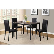 Dining Room Dinette Set Kitchen Table and Chairs 5-PC Faux Marble Vinyl Leather - £224.25 GBP