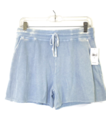 Splendid Womens size M Shorts Mineral Wash Pull On Drawstring Elastic Waist Blue - $31.49