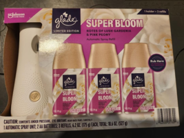 Glade Automatic Spray Air Freshener Kit SUPER BLOOM ,1 Holder,3 Refills - £19.77 GBP