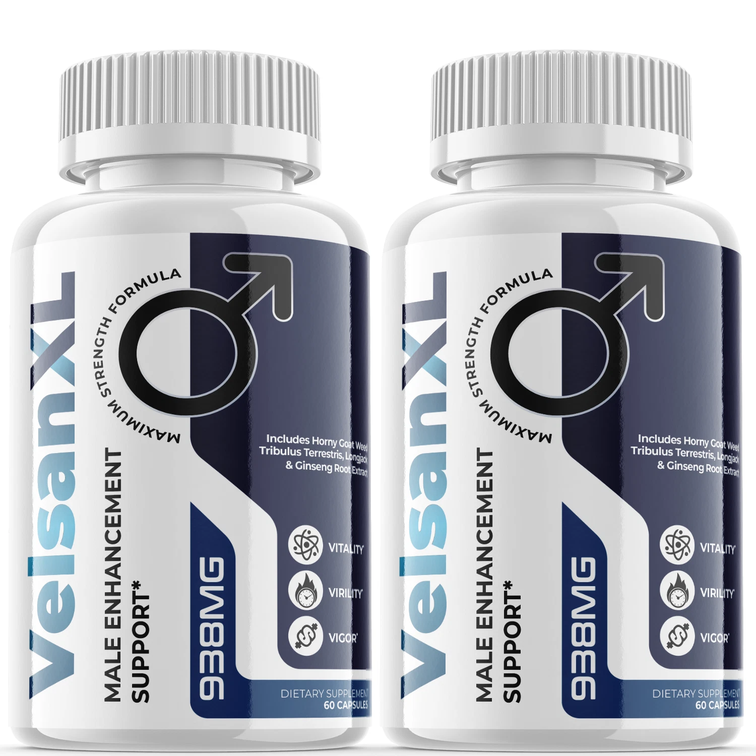 Velsan XL - Male Virility - 2 Bottles - 120 Capsules - $69.99
