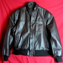 Cooper Genuine Leather Men Sz 46 Brown Storable Hood Bomber Motorcycle Jacket - £60.51 GBP