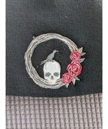 Embroidered skull beanie. goth beanie, bird beanie, skull hat, goth hat,... - £19.76 GBP