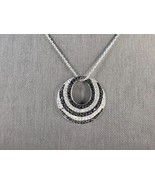 Womens Vintage Estate Sterling Silver Modernist Pendant &amp; Necklace 5.6g ... - $62.12 CAD