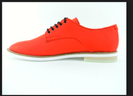 Calvin Klein Men&#39;s Aggusie Nylon Oxfords Brick Red Size 7.5 - $64.35