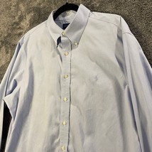 Ralph Lauren Dress Shirt Mens 17.5 36/37 Light Blue Non-Iron Button Up P... - $13.89