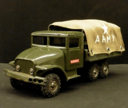 Tin Toy HAJI ARMY Military Truck Manseigang Antique Made in Japan Rare Friction　 - £366.15 GBP
