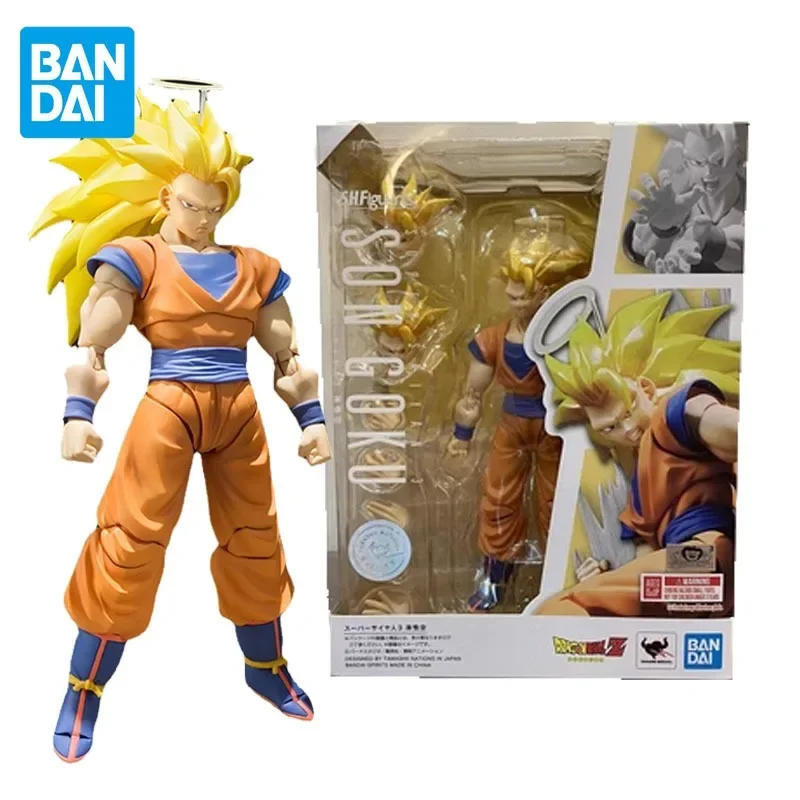 BANDAI Original SHF Dragon Ball Z Anime Figure Son Goku 2.0 Super Saiyan 3 - £114.47 GBP