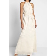 ModCloth Illuminated Elegance Ivory Chiffon Maxi Dress Size Medium NWT - £53.97 GBP