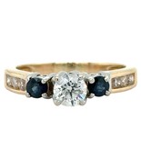 3/4ctw Diamond &amp; Sapphire 14K Yellow Gold Ring 3.4g Size 5.5 (SI2-I2,G-I) - $2,131.50