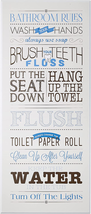 Stupell Home Décor Bathroom Rules Blue and Black Print Wall Plaque, 7 X 0.5 X 17 - £13.31 GBP