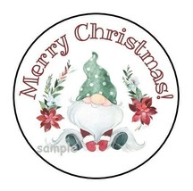 30 Merry Christmas Gnome Envelope Seals Labels Stickers 1.5&quot; Round Gifts Favors - £5.88 GBP