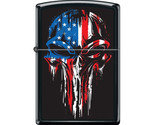 Zippo Lighter - Punisher Flag Skull on Black Matte - 856188 - $33.10