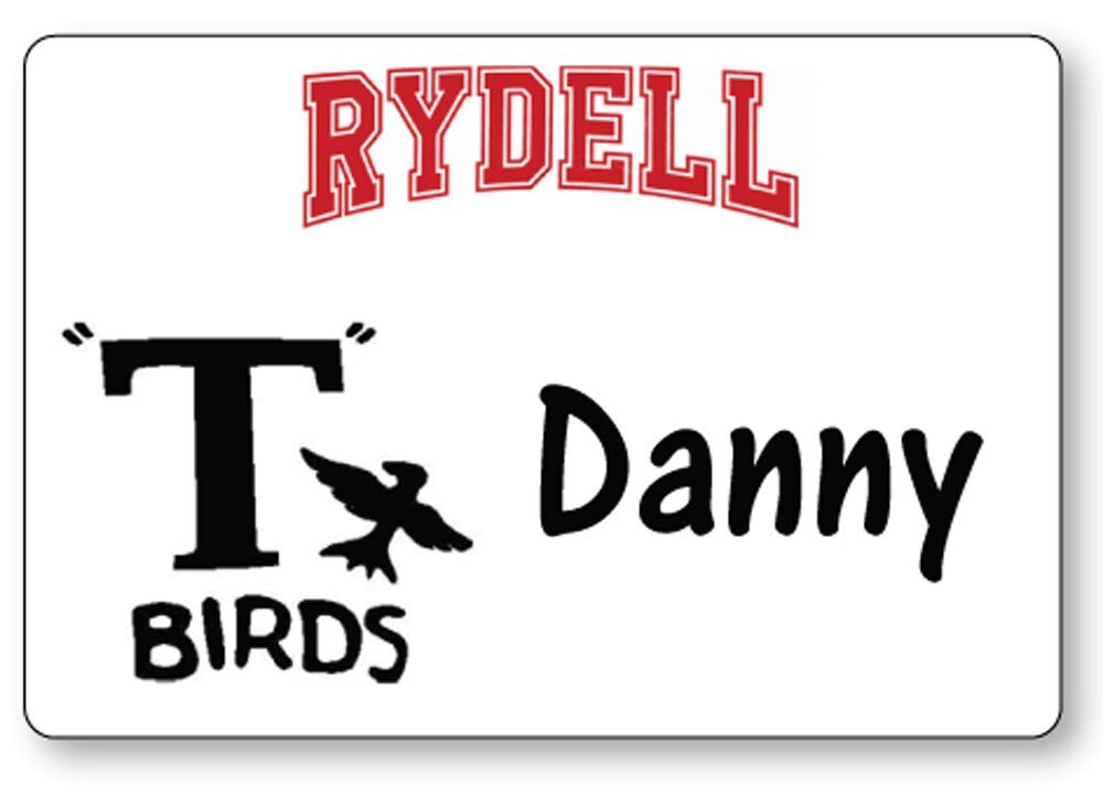 Primary image for GREASE DANNY T-Birds Halloween Costume or Cosplay Name Badge Tag pin Fastener
