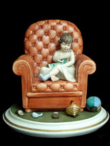 Sandro Maggioni Capodimonte Porcelain Girl in Chair - Made in Italy - £99.90 GBP