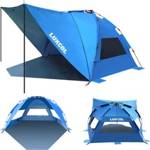 Beach Tent Sun Shelter, Luxcol 6 Person Pup Up Sun Tent Portable Shade Upf 50 - £67.08 GBP