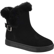 Journee Collection Women Faux Fur Cuff Ankle Booties Sibby Size US 9 Black - £23.09 GBP
