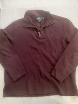 Polo Ralph Lauren Mens 1/4 Zip Pullover Sweater Size XL Maroon Red Mens LS - $14.50