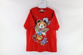 Vintage 90s Disney Mens XL Faded Mickey Mouse Farmer Scarecrow T-Shirt Red USA - £35.52 GBP
