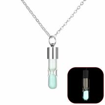 Transparent Sand Timer Glass Luminous Necklace Hourglass Pendant Drifting Bottle - £7.64 GBP+
