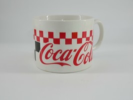 Coca-Cola Gibson Black and White Checkered Coffee Tea Soup Mug 4 1/8&quot;, 1996 - £6.25 GBP