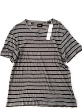 Hudson Linen Blend Striped Tee Grey / Black ( M )  - $57.89