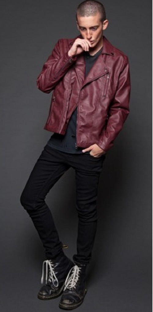 Handmade Mans maroon leather jacket, Men biker jacket, Men real leather jacket 2