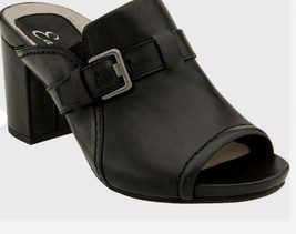 Earthies Trevi Soft Leather Womens Black Hook &amp; Loop Pumps Heels Shoes - £31.14 GBP
