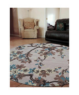 8 x 8 ft. Hand Tufted Wool Floral Round Rug Beige - €223,23 EUR