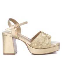 Xti women&#39;s heeled platform sandals in Gold - £79.17 GBP