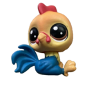 Littlest Pet Shop no126 Rick Chickencluck Yellow Blue Orange Red With Br... - $8.86