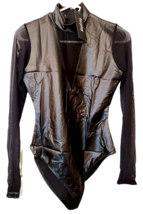 Size Small/Medium Forplay Faux Leather Longsleeve Ventilated Zip Back Bo... - $34.63