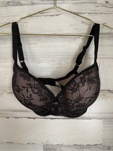 Wacoal T-Shirt Bra Women&#39;s 32DDD Black Lace Finesse Floral Contour Under... - £18.66 GBP