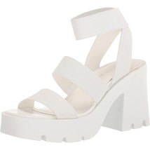Madden Girl Women Ankle Strap Platform Sandals Temple Size US 7.5 White Fabric - £38.36 GBP