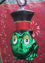 New Rare Radko 5&quot; Xmas Ornament Spotted Smirking Leap Frog Prince w/Top-Hat - £43.95 GBP