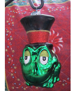 New Rare Radko 5&quot; Xmas Ornament Spotted Smirking Leap Frog Prince w/Top-Hat - £43.24 GBP