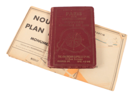 Antique Guide to Paris by American Express Co. French Language Book and Map - $16.99