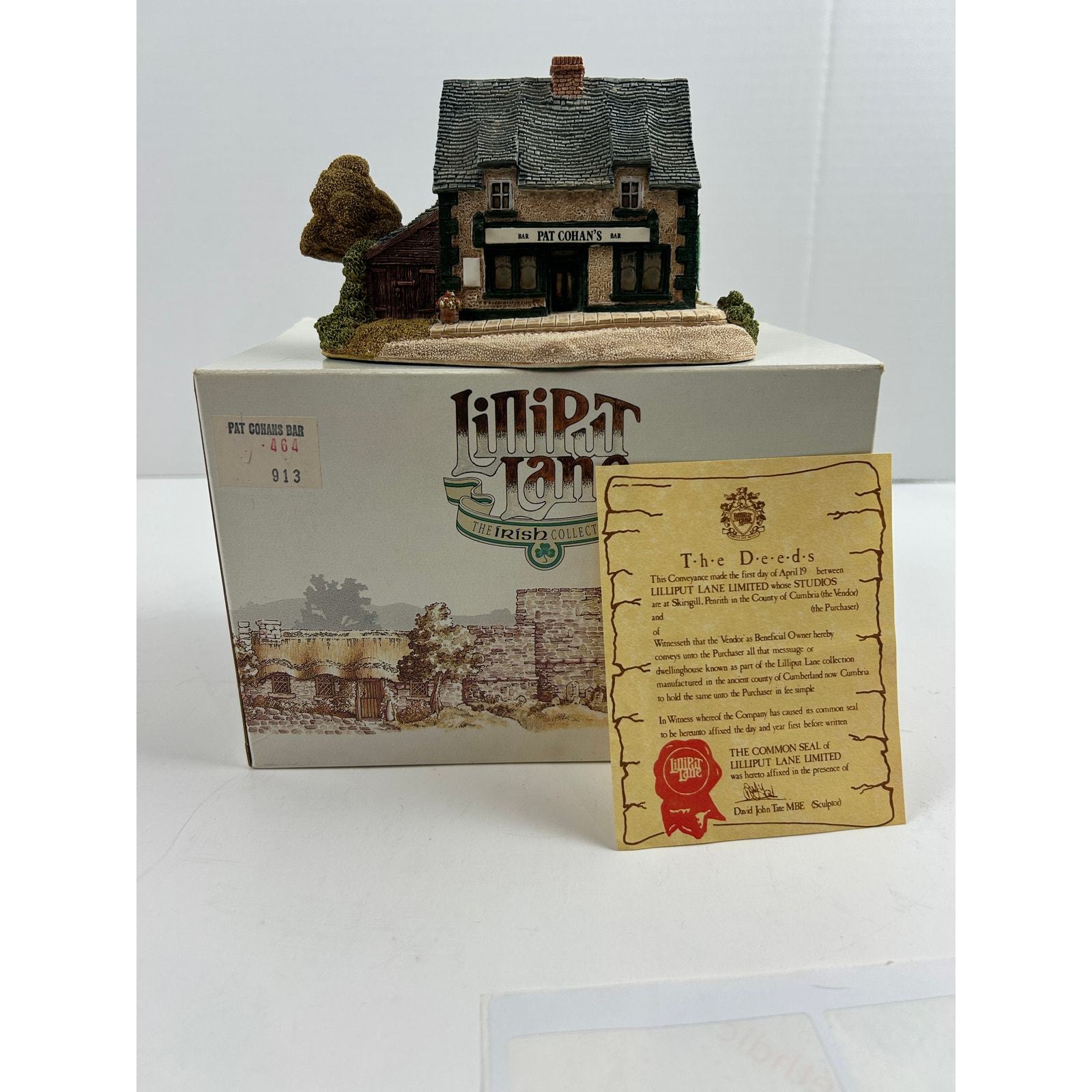 Lilliput Lane Pat Cohan’s Bar Irish Collection 1989 Figurine w/ Box &amp; Deed - $79.99