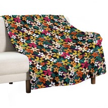Mondxflaur Flower Throw Blanket Flannel for Bed Living Room Loveseat Office Warm - £17.43 GBP+