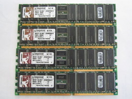 Lot (4) Kingston KVR400D8R3A/1G 1GB PC3200 DDR-400MHz Ecc Reg CL3 184-Pin Memory - £65.75 GBP
