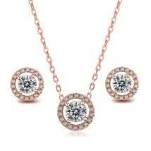 Classic Jewelry Sets For Women Round Micro Mosaic Cubic Zirconia Wedding Party 2 - £14.29 GBP