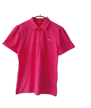 PUMA Pink Women Cotton T- shirt  Collared Short Sleeve size  UK16 - $14.89