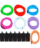 7 Pack 7ft Neon Light El Wire w/Battery Pack (Green, Blue, Red, Orange, ... - €31,96 EUR