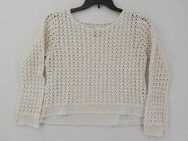 John Paul Richard Uniform Petite Womens/Girls SZ L Cream Ivory Knitted Sweater  - £4.78 GBP