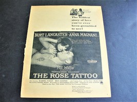 The Rose Tattoo-1955 film starring:Anna Magnani, B.Lancaster-Page Movie Ad. - £6.65 GBP