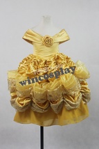 Kids Princess Belle Cosplay Costume Belle Yellow cosplay dress Kids hall... - $105.50