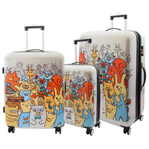 DR501 Four Wheel Suitcase Hard Shell Luggage Cartoon Print - £59.02 GBP+