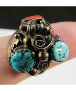 RANDY HOSKIE signed NAVAJO ring STERLING SILVER 925 5.75 6g TURQUOISE &amp; ... - £112.37 GBP