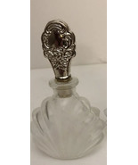 Vintage Art Deco Glass Perfume Bottle Silver plated Spoon Handle Cap - $376.33 MXN